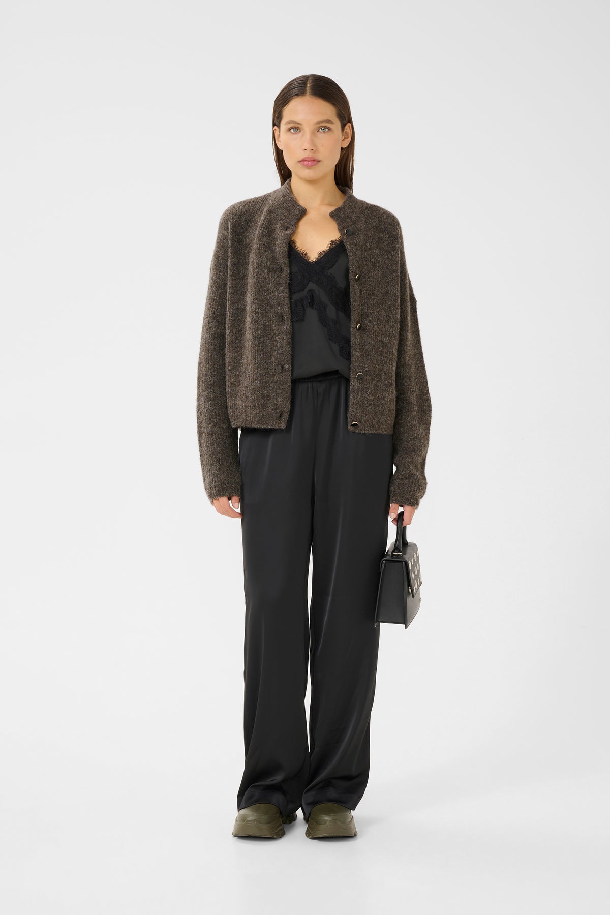 AlphaGZ Short Cardigan - Chestnut Melange
