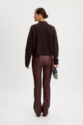 AlphaGZ Short Cardigan - Deep Brown Melange