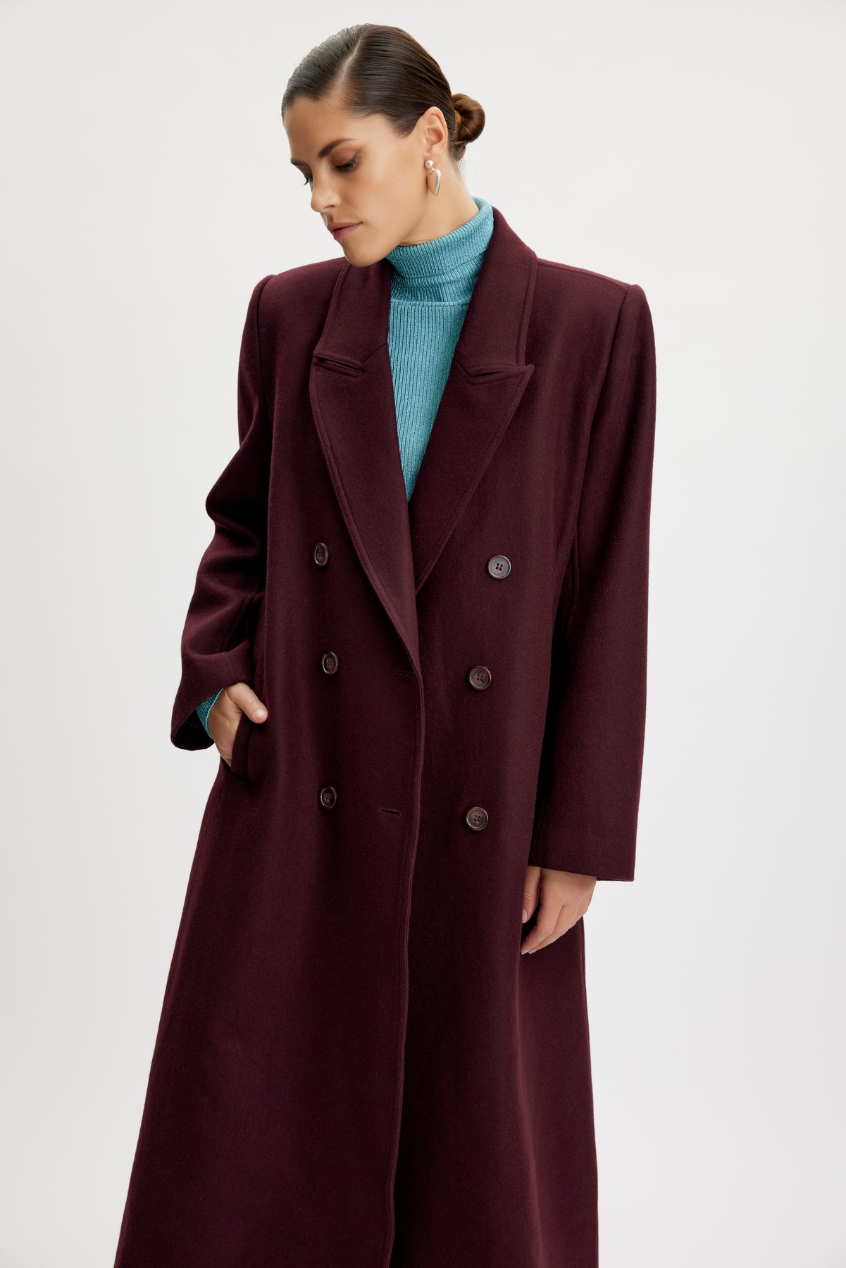 MaleneGZ Coat - Dark Bordeaux