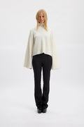 RisaneGZ High Neck Wool Pullover - Egret