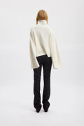 RisaneGZ High Neck Wool Pullover - Egret