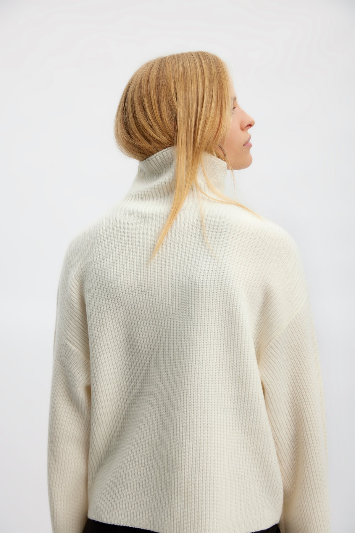 RisaneGZ High Neck Wool Pullover - Egret