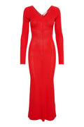 MonaGZ V-Neck Long Dress - Red Alert