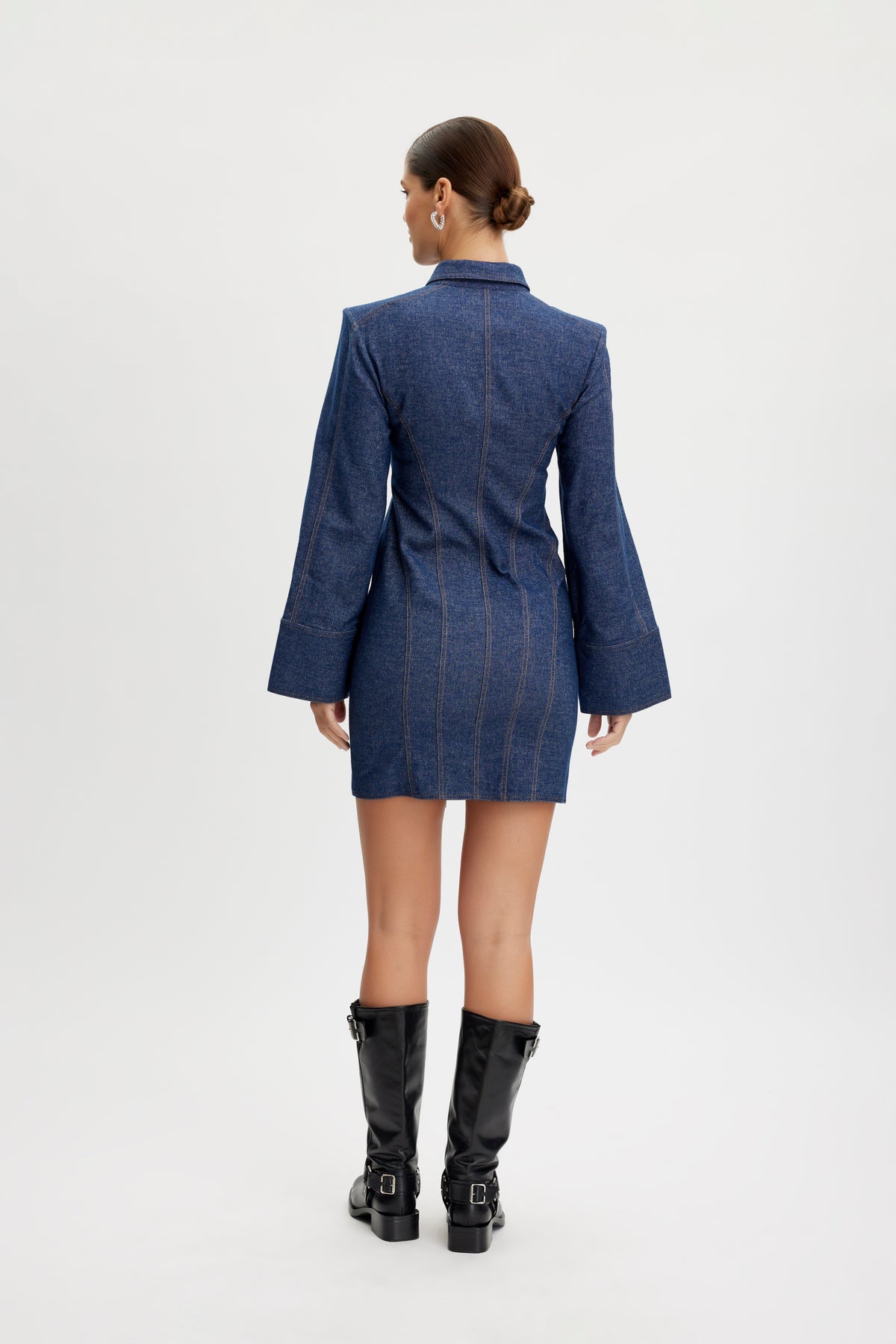 VloraGZ Short Dress - Dark Blue Denim