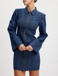 VloraGZ Short Dress - Dark Blue Denim