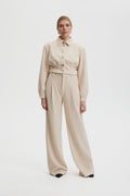 ElnoraGZ HW Pants - Off White Structure