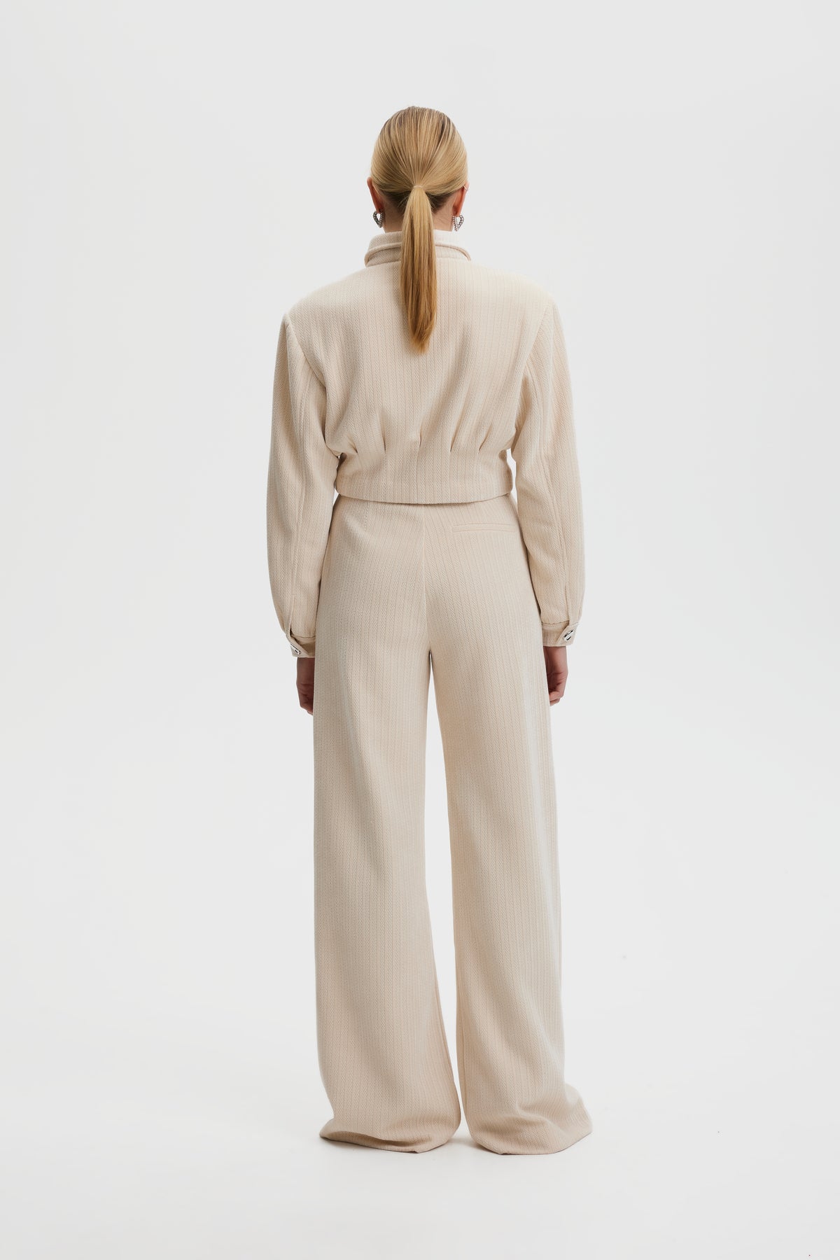 ElnoraGZ HW Pants - Off White Structure