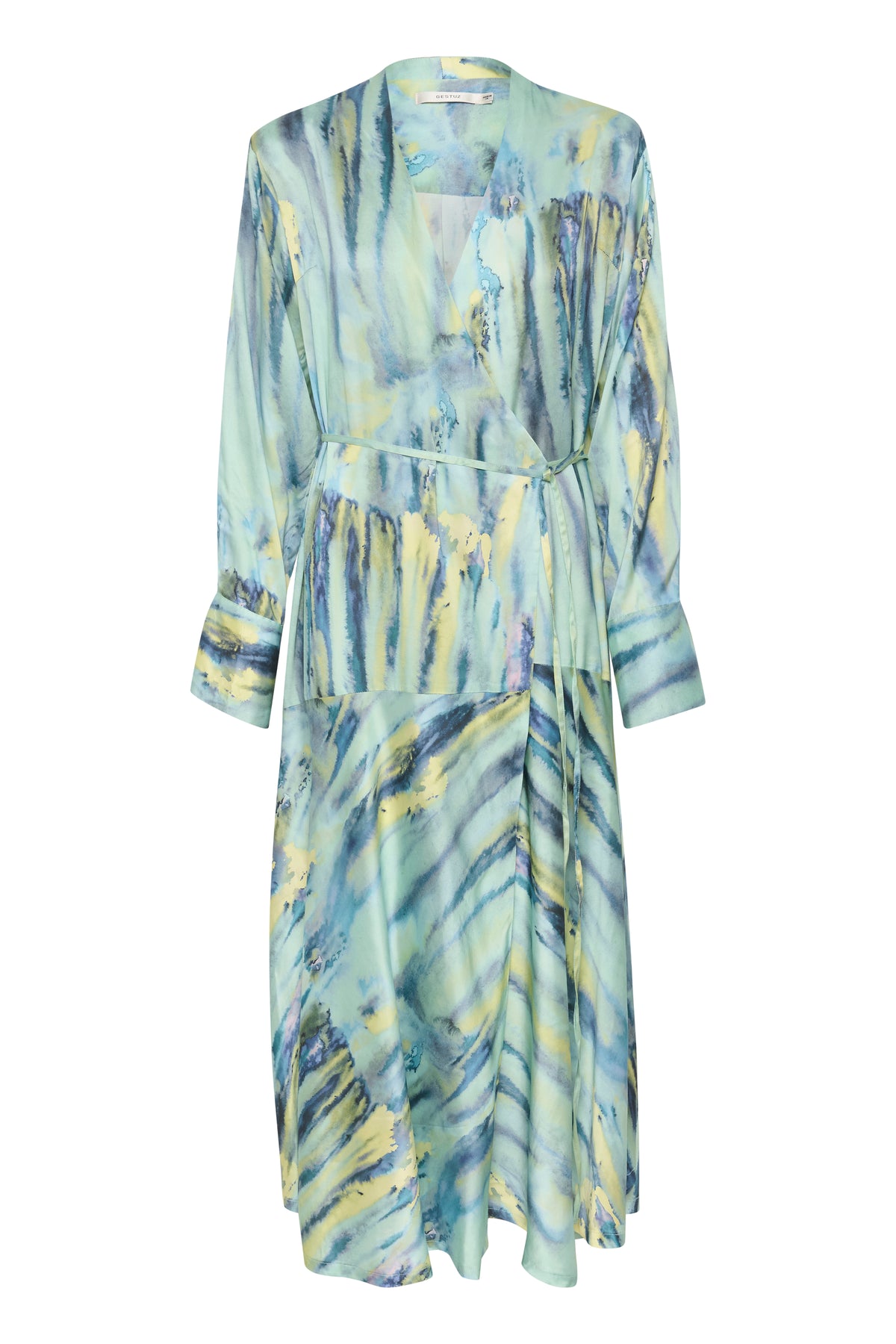 WaleryGZ P Wrap Dress - Green Aqua Art