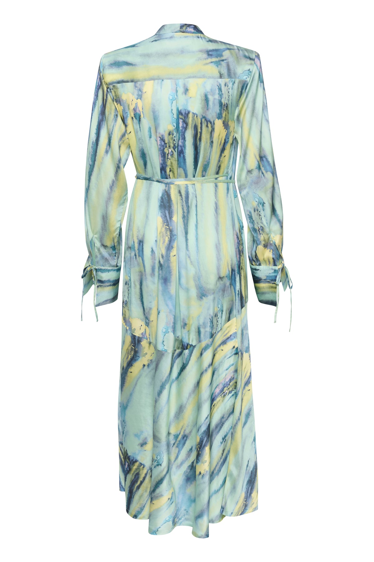 WaleryGZ P Wrap Dress - Green Aqua Art