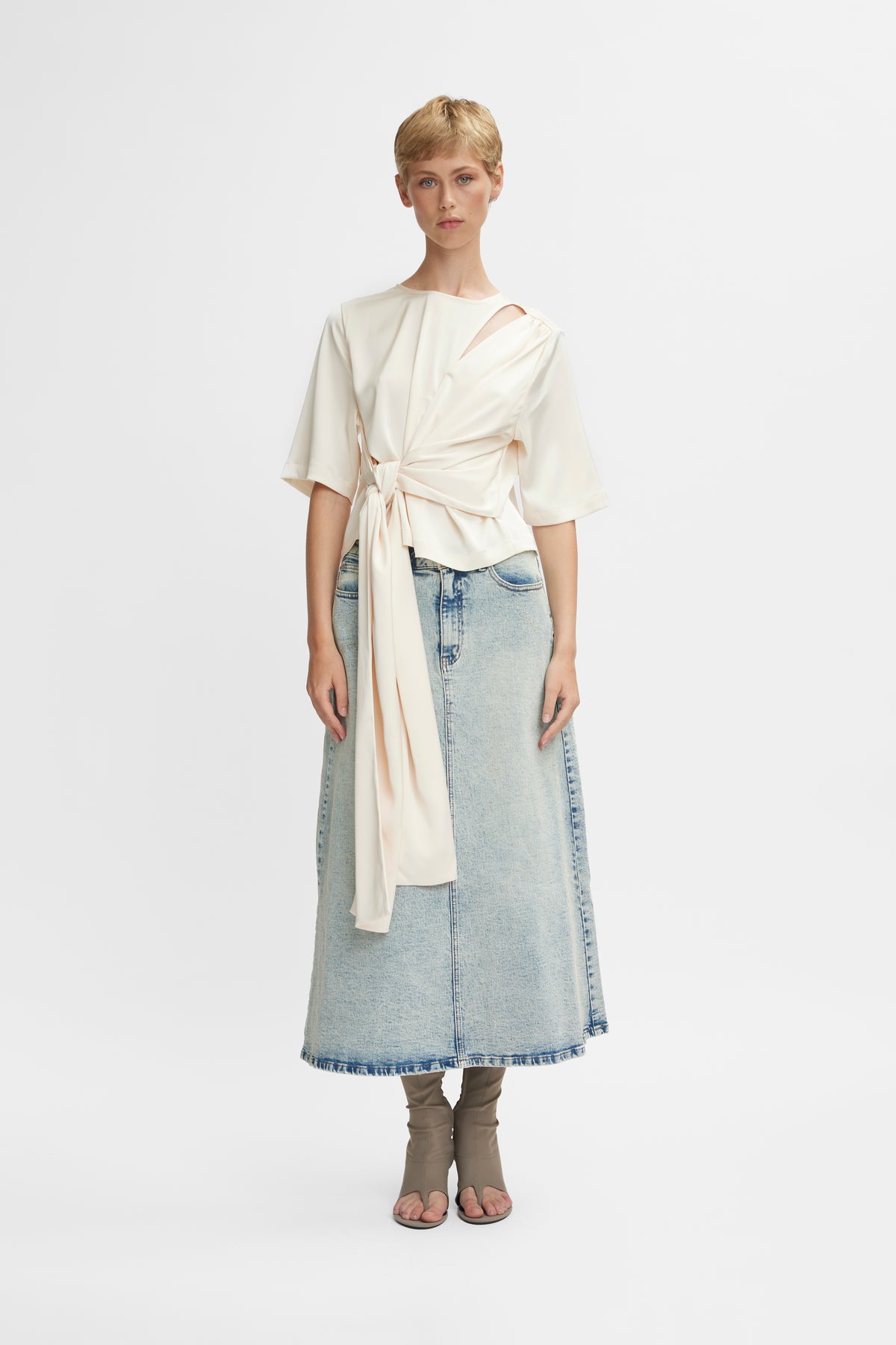 Gestuz ManulaGZ HW Midikjol - Light Blue Acid Wash