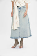 Gestuz ManulaGZ HW Midikjol - Light Blue Acid Wash