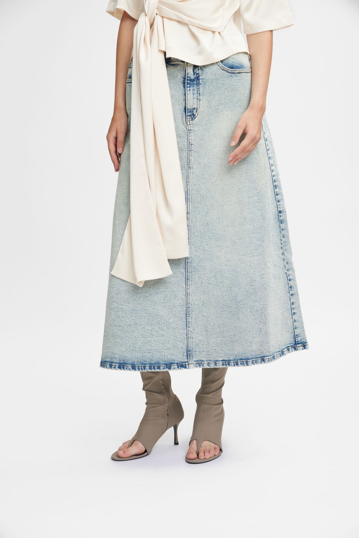 Gestuz ManulaGZ HW Midikjol - Light Blue Acid Wash