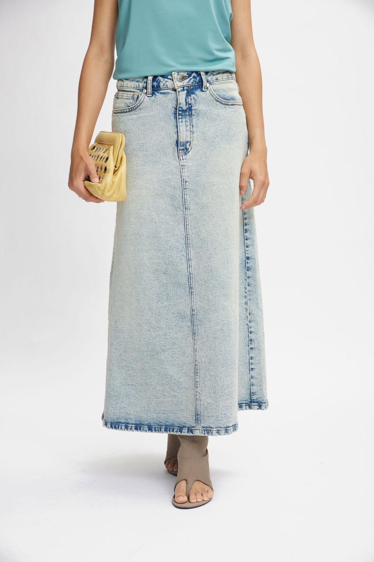 Gestuz ManulaGZ HW Midikjol - Light Blue Acid Wash