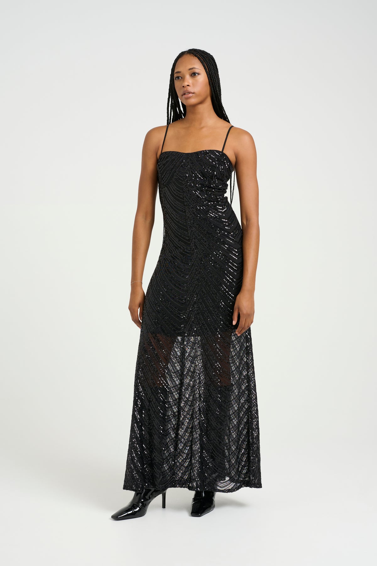 Gliragz Long Dress - Black Sequins