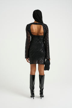 Gliragz Short Dress - Black Sequins