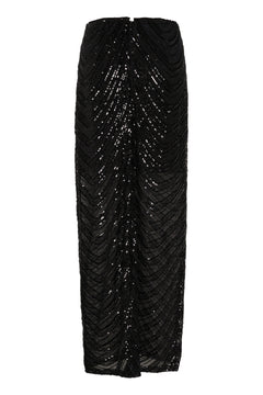 Gliragz Hw Long Skirt - Black Sequins