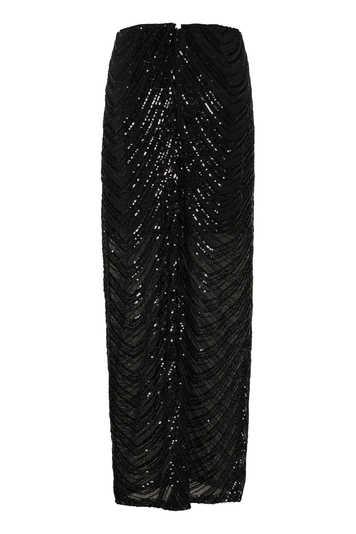 Gliragz Hw Long Skirt - Black Sequins