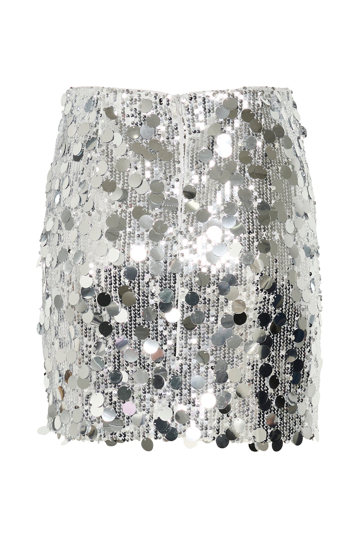 Glittagz Mini Skirt - Silver Sequins