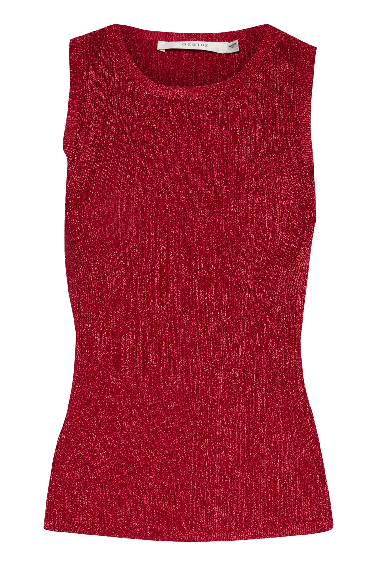 Silvigz Rib Sl Top - Feisty Red Metallic