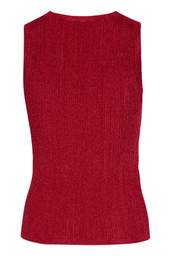 Silvigz Rib Sl Top - Feisty Red Metallic