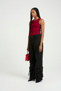 Silvigz Rib Sl Top - Feisty Red Metallic
