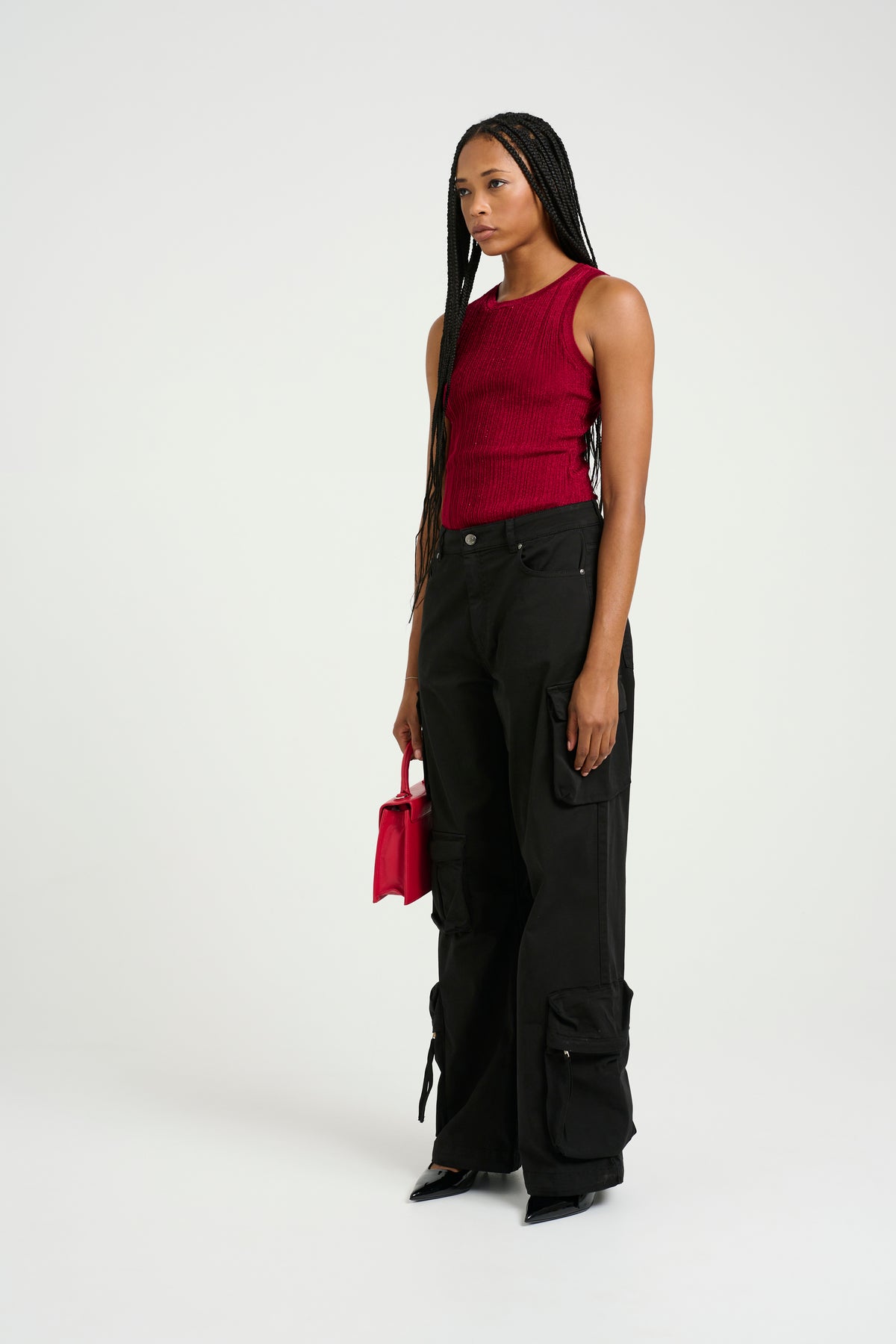 Silvigz Rib Sl Top - Feisty Red Metallic
