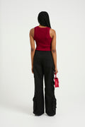 Silvigz Rib Sl Top - Feisty Red Metallic
