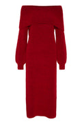 Alphagz Off Shoulder Dress - Haute Red Melange