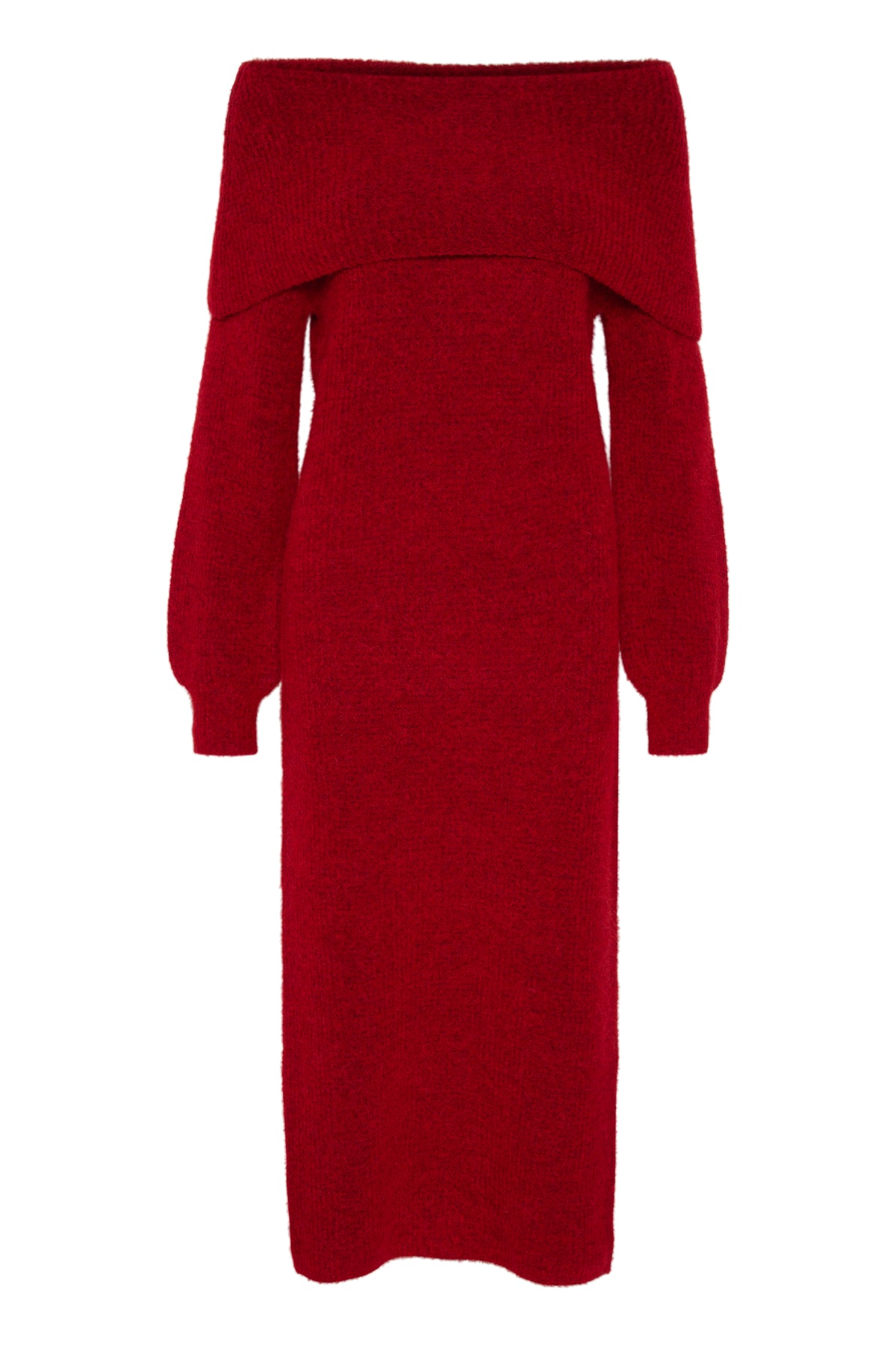 Alphagz Off Shoulder Dress - Haute Red Melange