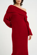 Alphagz Off Shoulder Dress - Haute Red Melange