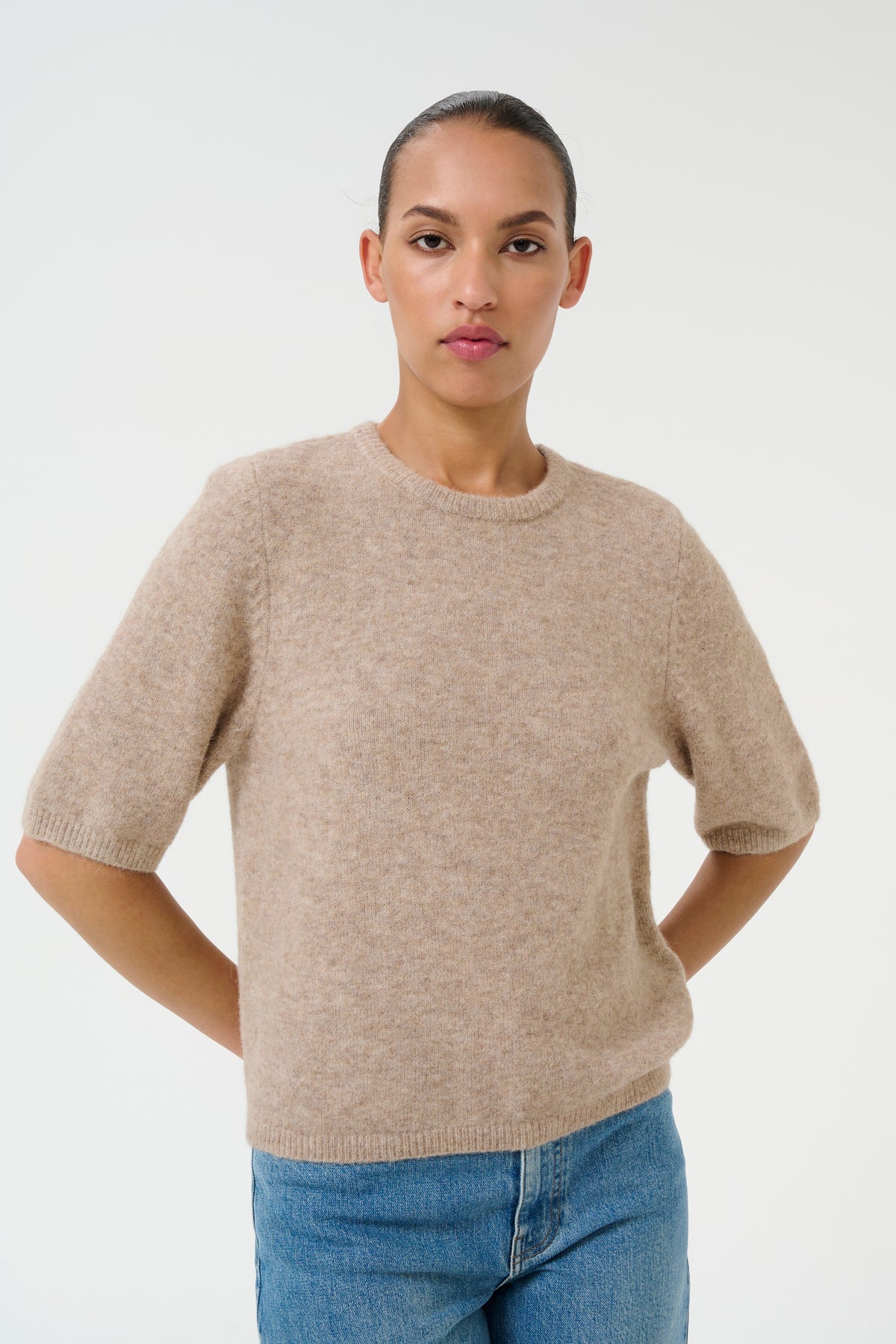 Alphagz Ss Tee - Warm Sand Melange