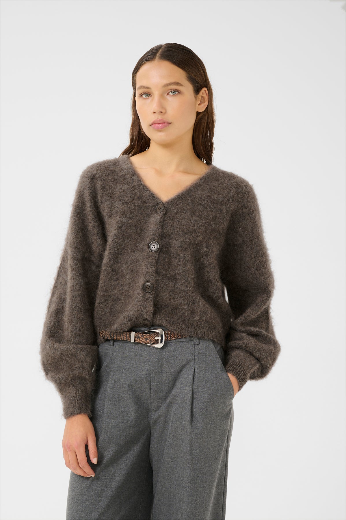 Gzdebbie V Cardigan - Chestnut Melange