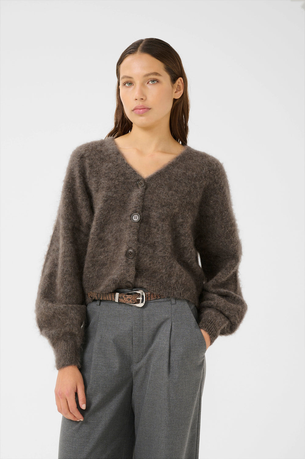 Gzdebbie V Cardigan - Chestnut Melange