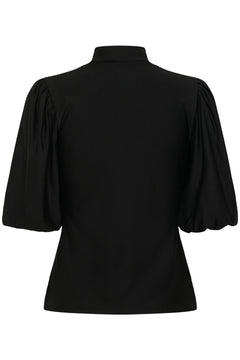 Gzrifa Button Balloon Top - Black