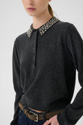 Gzmanzi Deco Polo Pullover - Deep Graphite Melange