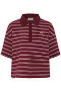 Gzpilova Polo Tee - Cabernet Striped