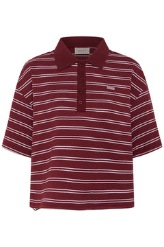 Gzpilova Polo Tee - Cabernet Striped