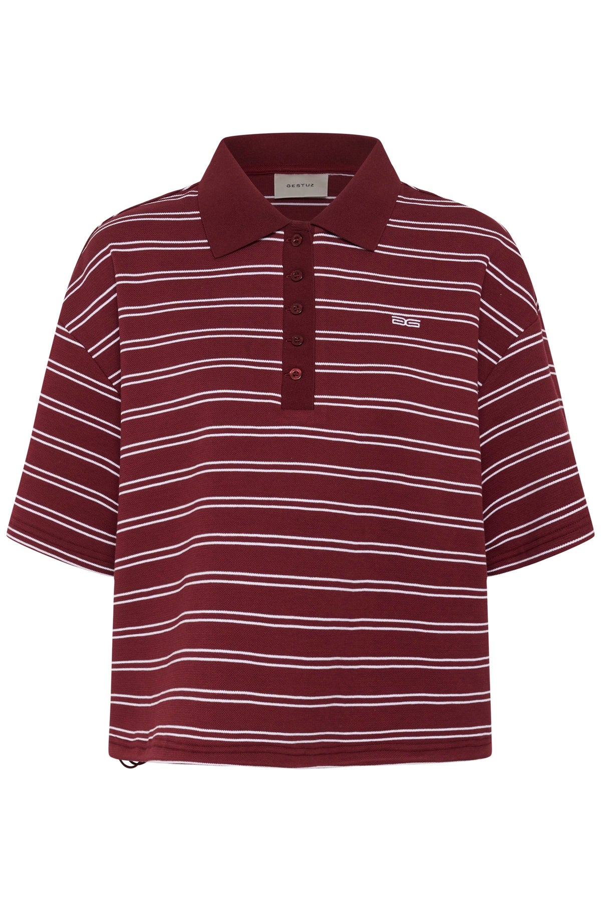 Gzpilova Polo Tee - Cabernet Striped