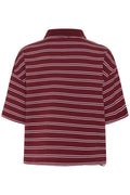 Gzpilova Polo Tee - Cabernet Striped
