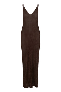 Gzsilvi Singlet Dress - Deep Brown Metallic