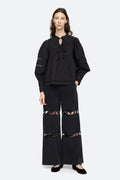 Loren Solid L/Slv Top - Black