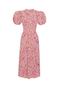 Jacquard Puffy Dress - Fuchsia Pink Comb.