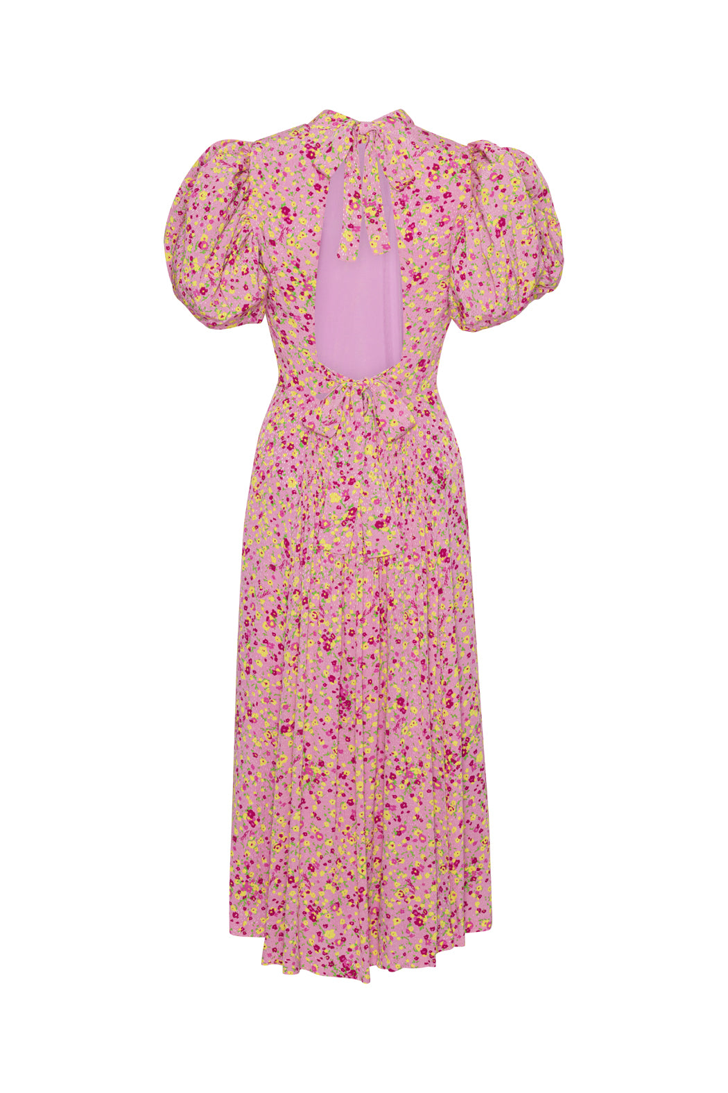Jacquard Puffy Dress - Fuchsia Pink Comb.