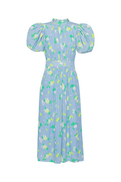 Jacquard Puffy Dress - Placid Blue Comb.