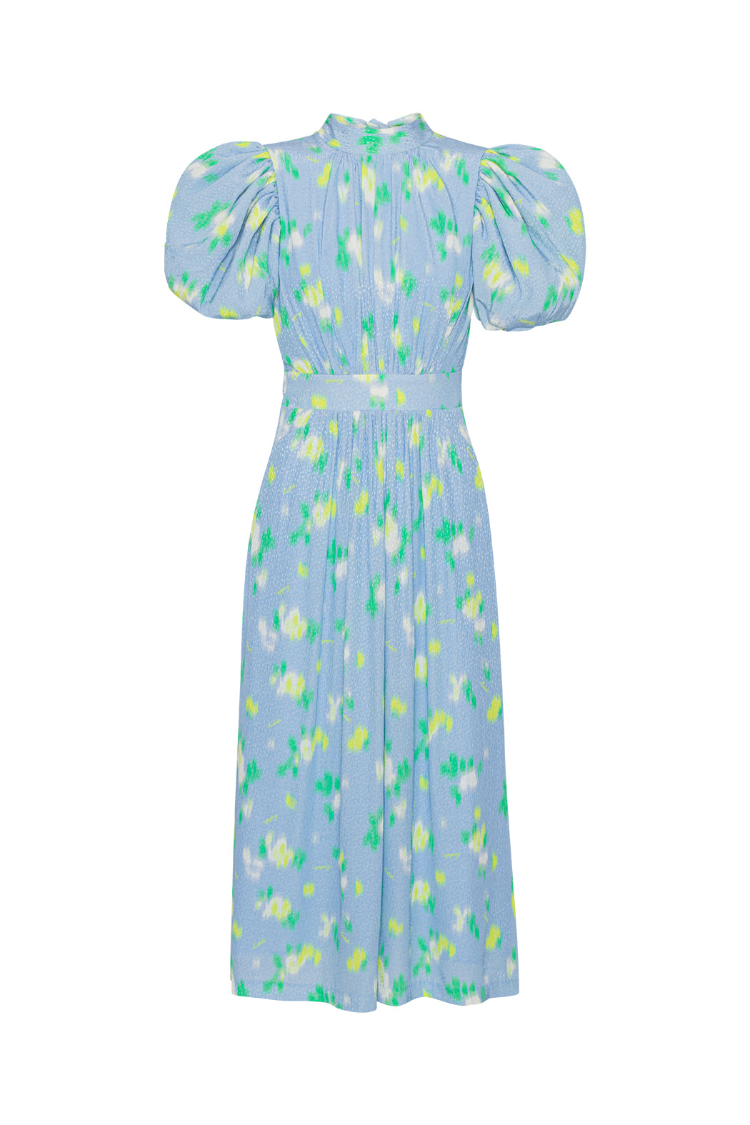 Jacquard Puffy Dress - Placid Blue Comb.