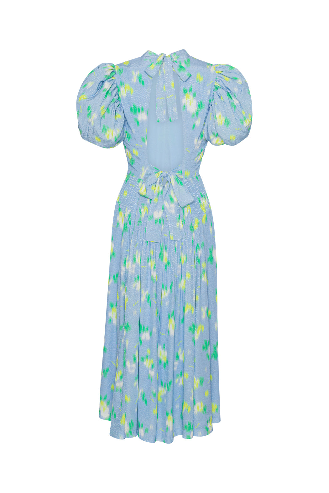 Jacquard Puffy Dress - Placid Blue Comb.