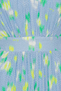 Jacquard Puffy Dress - Placid Blue Comb.