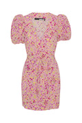 Jacquard Belted Dress - Fuchsia Pink Comb.