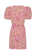 Jacquard Belted Dress - Fuchsia Pink Comb.