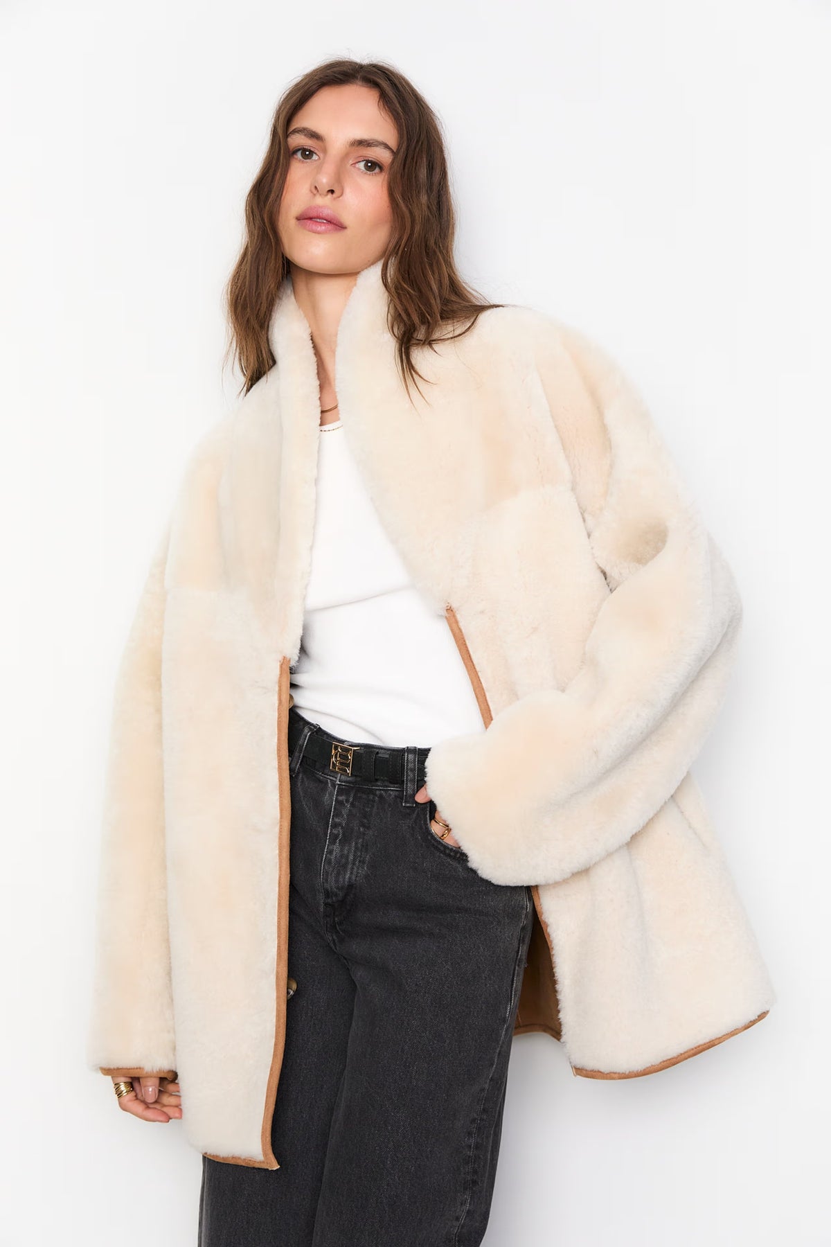 Melli Shearlingjacka - Camel Suede